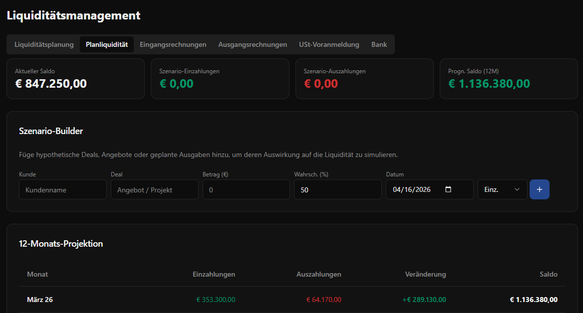 DATATRACK Finance – Echtzeit-Liquiditätsplanung